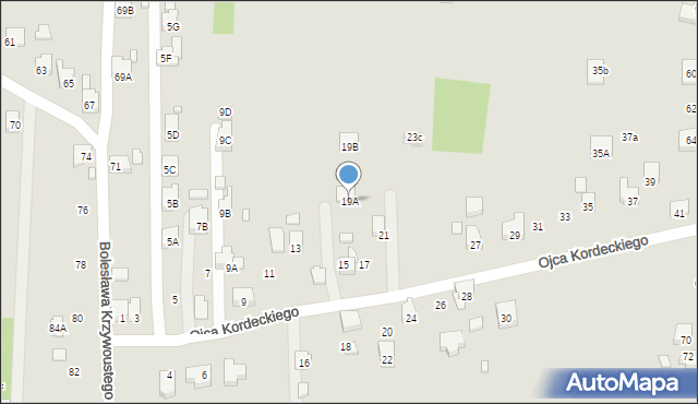 Rydułtowy, o. Augustyna Kordeckiego, 19A, mapa Rydułtowy
