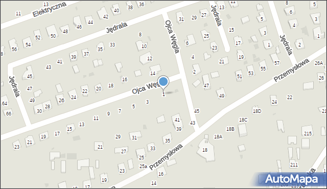 Tarnobrzeg, o. Damiana Stanisława Węgla, 1, mapa Tarnobrzegu