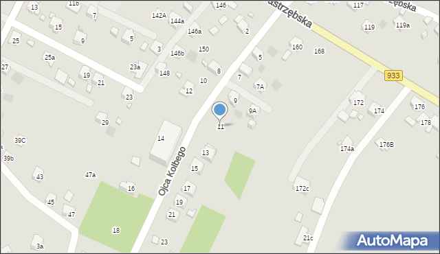 Wodzisław Śląski, o. Maksymiliana Marii Kolbego, 11, mapa Wodzisławia Śląskiego