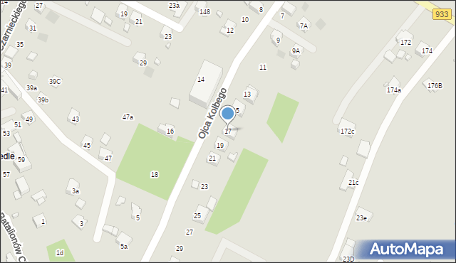 Wodzisław Śląski, o. Maksymiliana Marii Kolbego, 17, mapa Wodzisławia Śląskiego