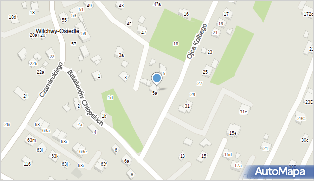 Wodzisław Śląski, o. Maksymiliana Marii Kolbego, 22, mapa Wodzisławia Śląskiego