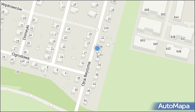 Wrocław, o. Beyzyma, 30, mapa Wrocławia