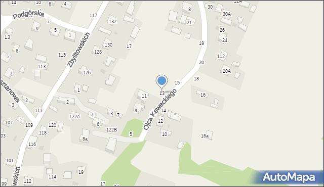 Zbylitowska Góra, o. Franciszka Kaweckiego, 13, mapa Zbylitowska Góra