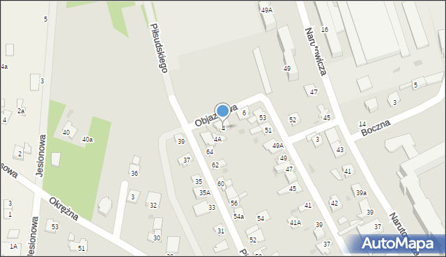 Aleksandrów Kujawski, Objazdowa, 4, mapa Aleksandrów Kujawski