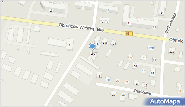 Augustów, Obrońców Westerplatte, 18C, mapa Augustów