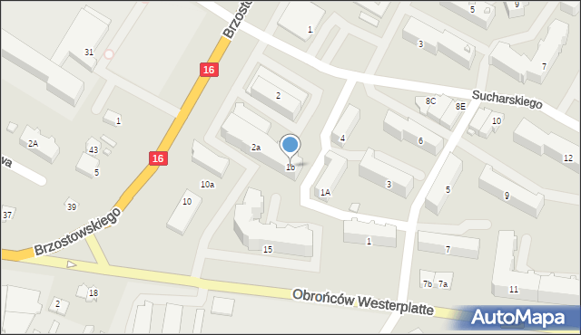 Augustów, Obrońców Westerplatte, 1b, mapa Augustów