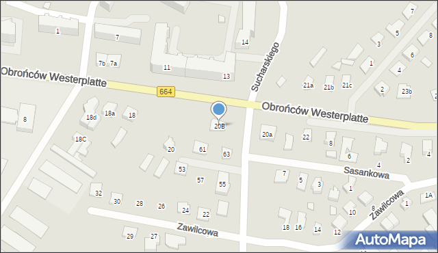 Augustów, Obrońców Westerplatte, 20B, mapa Augustów