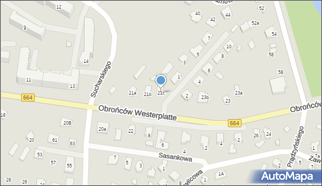 Augustów, Obrońców Westerplatte, 21c, mapa Augustów
