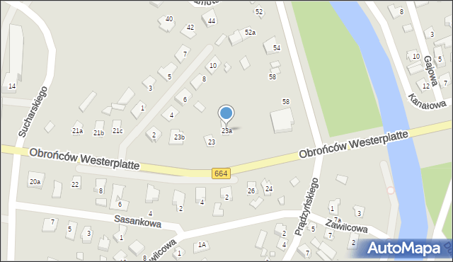 Augustów, Obrońców Westerplatte, 23a, mapa Augustów