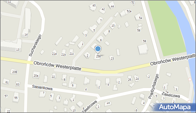 Augustów, Obrońców Westerplatte, 23b, mapa Augustów