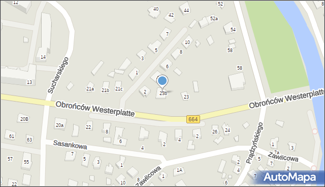 Augustów, Obrońców Westerplatte, 23b, mapa Augustów