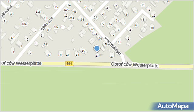 Augustów, Obrońców Westerplatte, 47, mapa Augustów