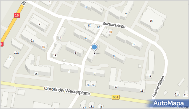 Augustów, Obrońców Westerplatte, 5, mapa Augustów