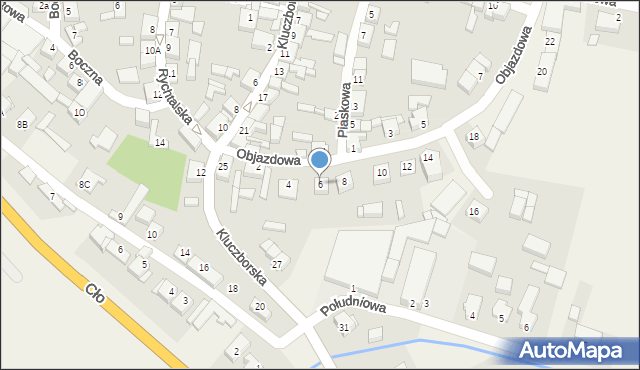Baranów, Objazdowa, 6, mapa Baranów