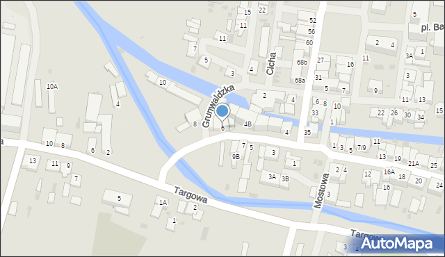 Barczewo, Obrońców Warszawy, 6, mapa Barczewo