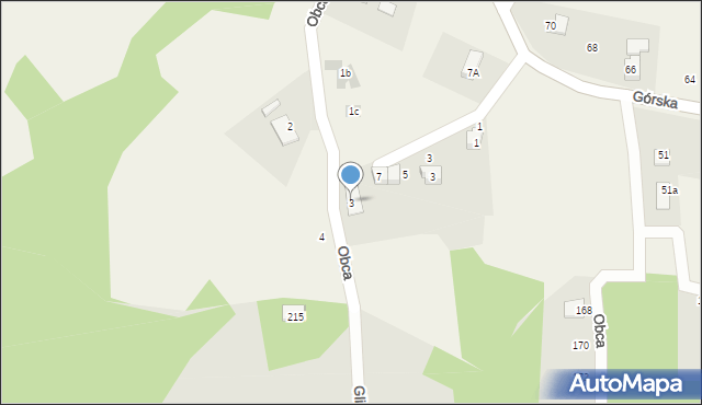 Bestwina, Obca, 3, mapa Bestwina