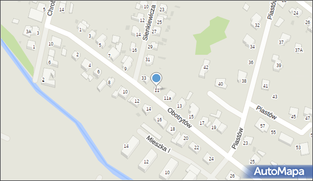 Białogard, Obotrytów, 11, mapa Białogard