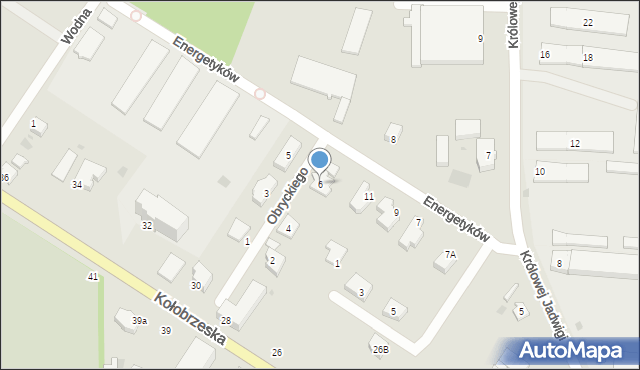 Białogard, Obryckiego W., 6, mapa Białogard