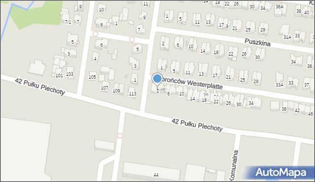 Białystok, Obrońców Westerplatte, 2, mapa Białegostoku