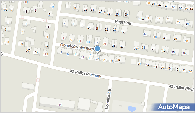 Białystok, Obrońców Westerplatte, 24, mapa Białegostoku