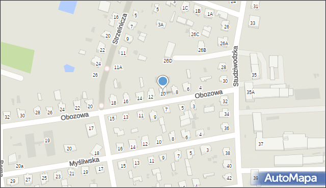 Bielsk Podlaski, Obozowa, 10, mapa Bielsk Podlaski