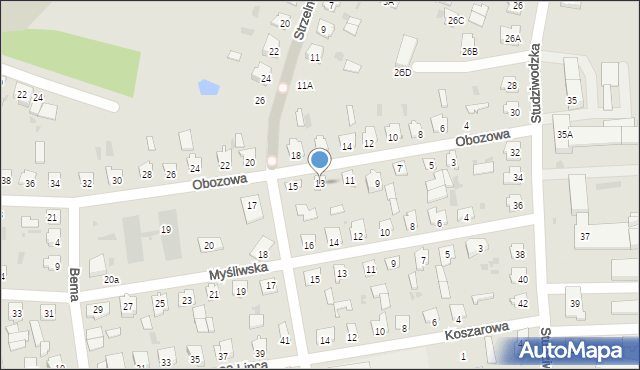Bielsk Podlaski, Obozowa, 13, mapa Bielsk Podlaski