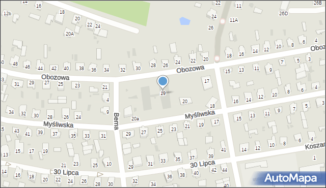 Bielsk Podlaski, Obozowa, 19, mapa Bielsk Podlaski