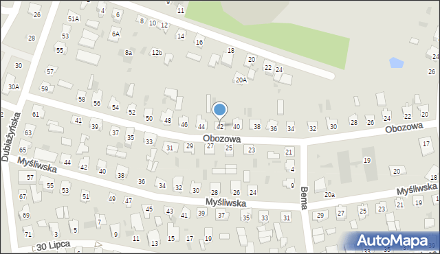 Bielsk Podlaski, Obozowa, 42, mapa Bielsk Podlaski