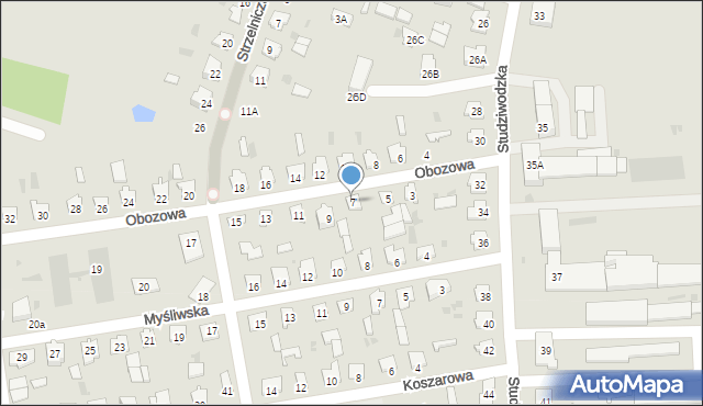 Bielsk Podlaski, Obozowa, 7, mapa Bielsk Podlaski