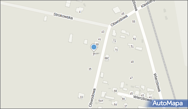 Bielsk Podlaski, Obwodowa, 37, mapa Bielsk Podlaski