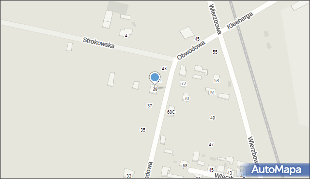 Bielsk Podlaski, Obwodowa, 39, mapa Bielsk Podlaski