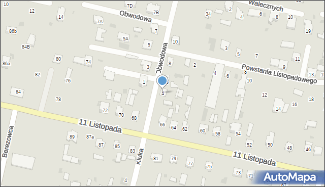 Bielsk Podlaski, Obwodowa, 4, mapa Bielsk Podlaski