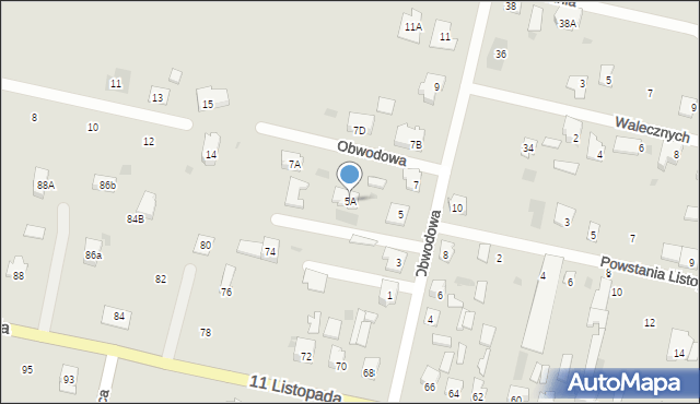 Bielsk Podlaski, Obwodowa, 5A, mapa Bielsk Podlaski