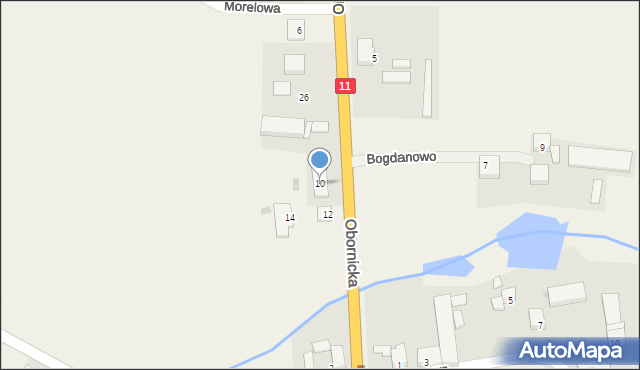 Bogdanowo, Obornicka, 10, mapa Bogdanowo