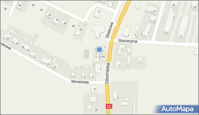 Bogdanowo, Obornicka, 2, mapa Bogdanowo