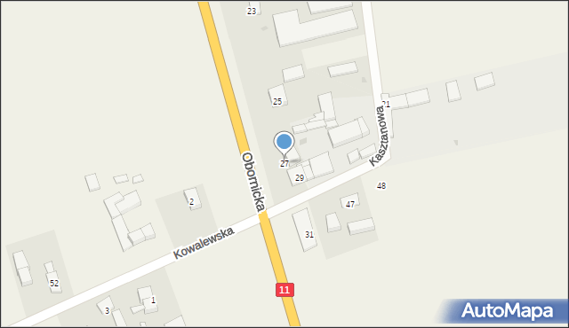 Bogdanowo, Obornicka, 27, mapa Bogdanowo