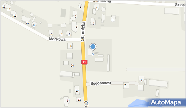 Bogdanowo, Obornicka, 5, mapa Bogdanowo