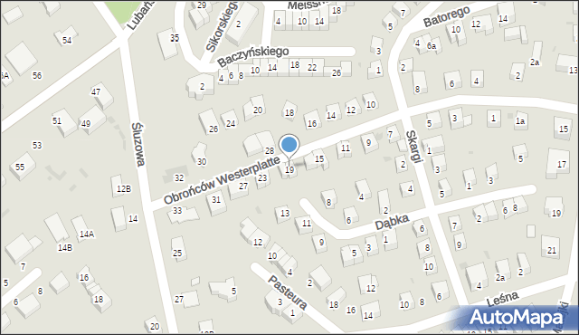 Bolesławiec, Obrońców Westerplatte, 19, mapa Bolesławca