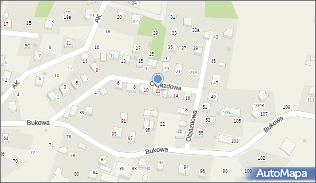 Brenna, Objazdowa, 12, mapa Brenna