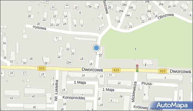 Brzeszcze, Obozowa, 10a, mapa Brzeszcze