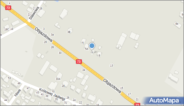 Busko-Zdrój, Objazdowa, 7, mapa Busko-Zdrój