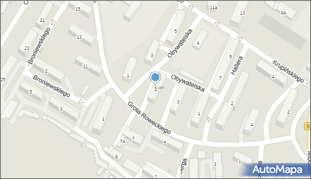 Bytom, Obywatelska, 2, mapa Bytomia