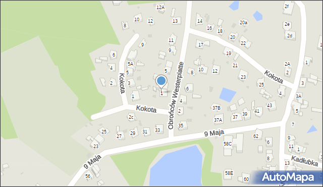 Bytom, Obrońców Westerplatte, 1, mapa Bytomia