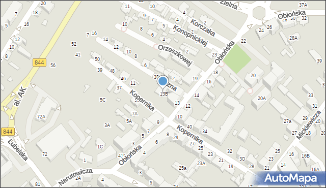 Chełm, Obłońska, 13B, mapa Chełma