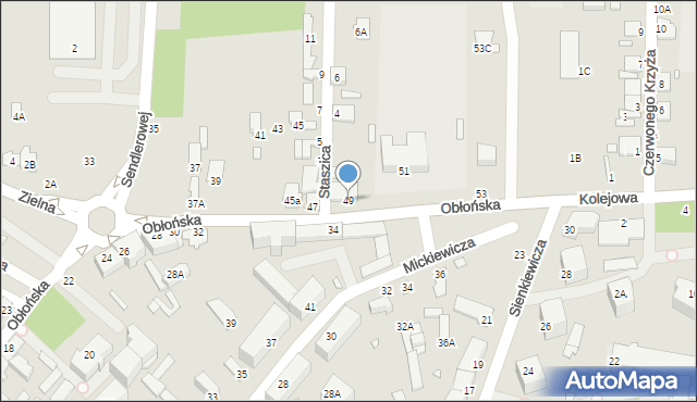 Chełm, Obłońska, 49, mapa Chełma