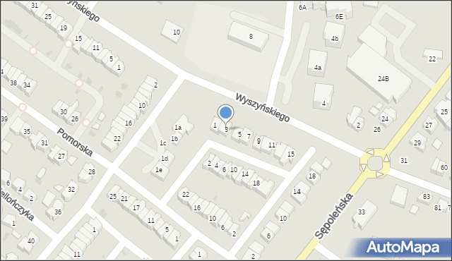 Chojnice, Obrońców Westerplatte, 3, mapa Chojnic