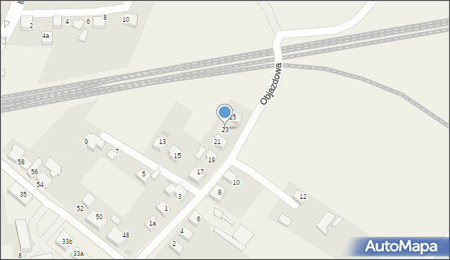 Chybie, Objazdowa, 23, mapa Chybie