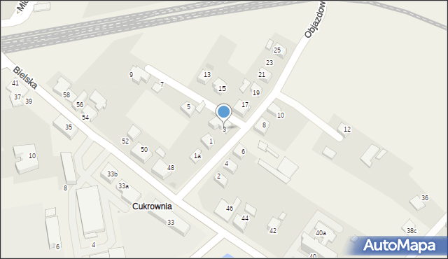 Chybie, Objazdowa, 3, mapa Chybie