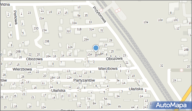 Ciechanów, Obozowa, 10, mapa Ciechanów