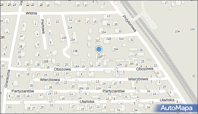 Ciechanów, Obozowa, 12A, mapa Ciechanów